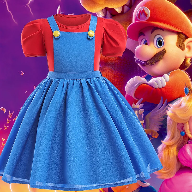 MINISO Mario, одежда для косплея, платье, юбка на бретелях для девочек, комплект из двух предметов, наряд для дня рождения, костюмы для ролевых игр 4-6 лет
MINISO Mario, одежда для косплея, платье, юбка на бретелях для девочек, комплект из двух предметов, наряд для дня рождения, костюмы для ролевых игр 4-6 лет