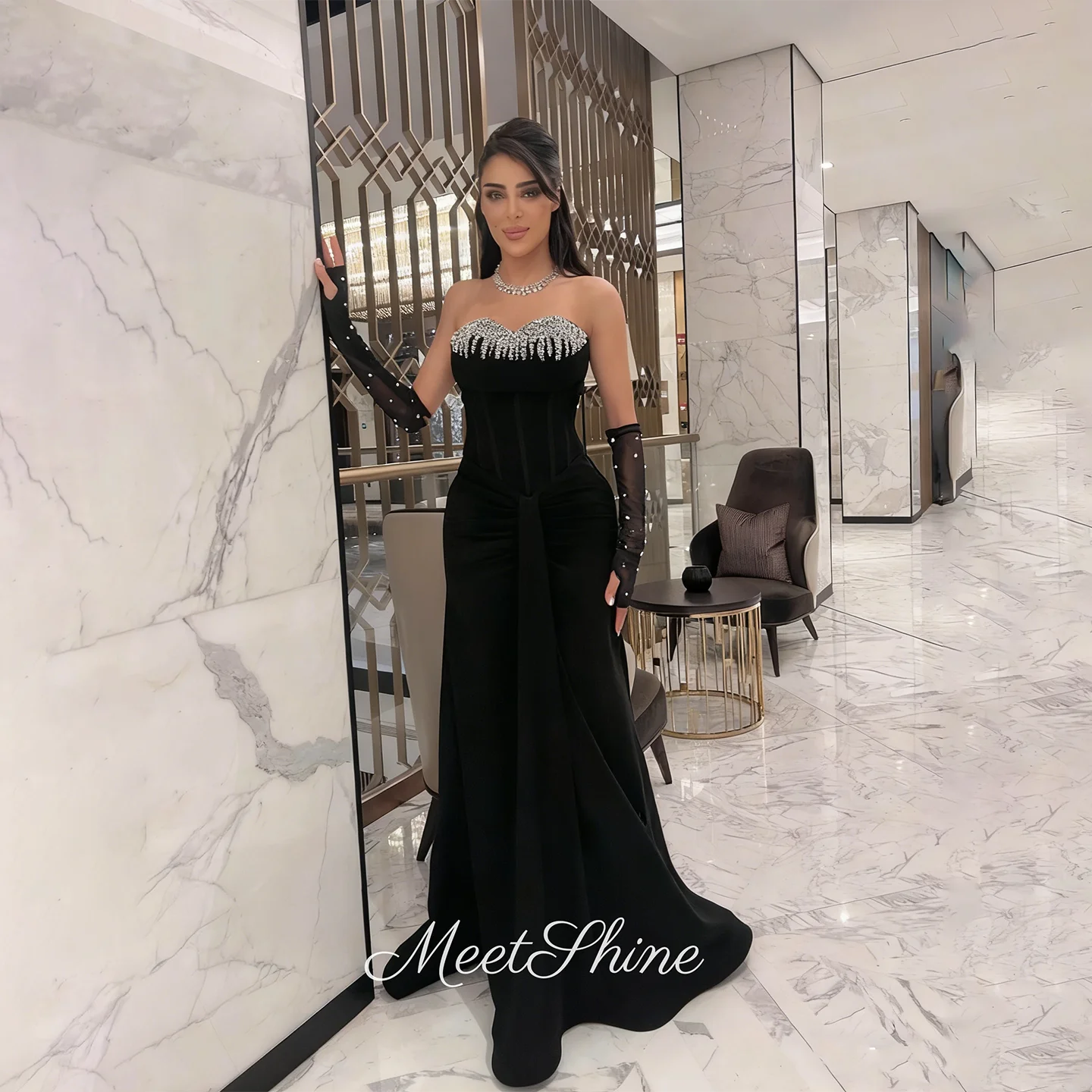 Черные бисерные кристаллы А-силуэта Милые вечерние платья Роскошные плиссированные русалки с перчатками Атласные вечерние платья для выпускного вечера по индивидуальному заказу
Черные бисерные кристаллы А-силуэта Милые вечерние платья Роскошные плиссированные русалки с перчатками Атласные вечерние платья для выпускного вечера по индивидуальному заказу