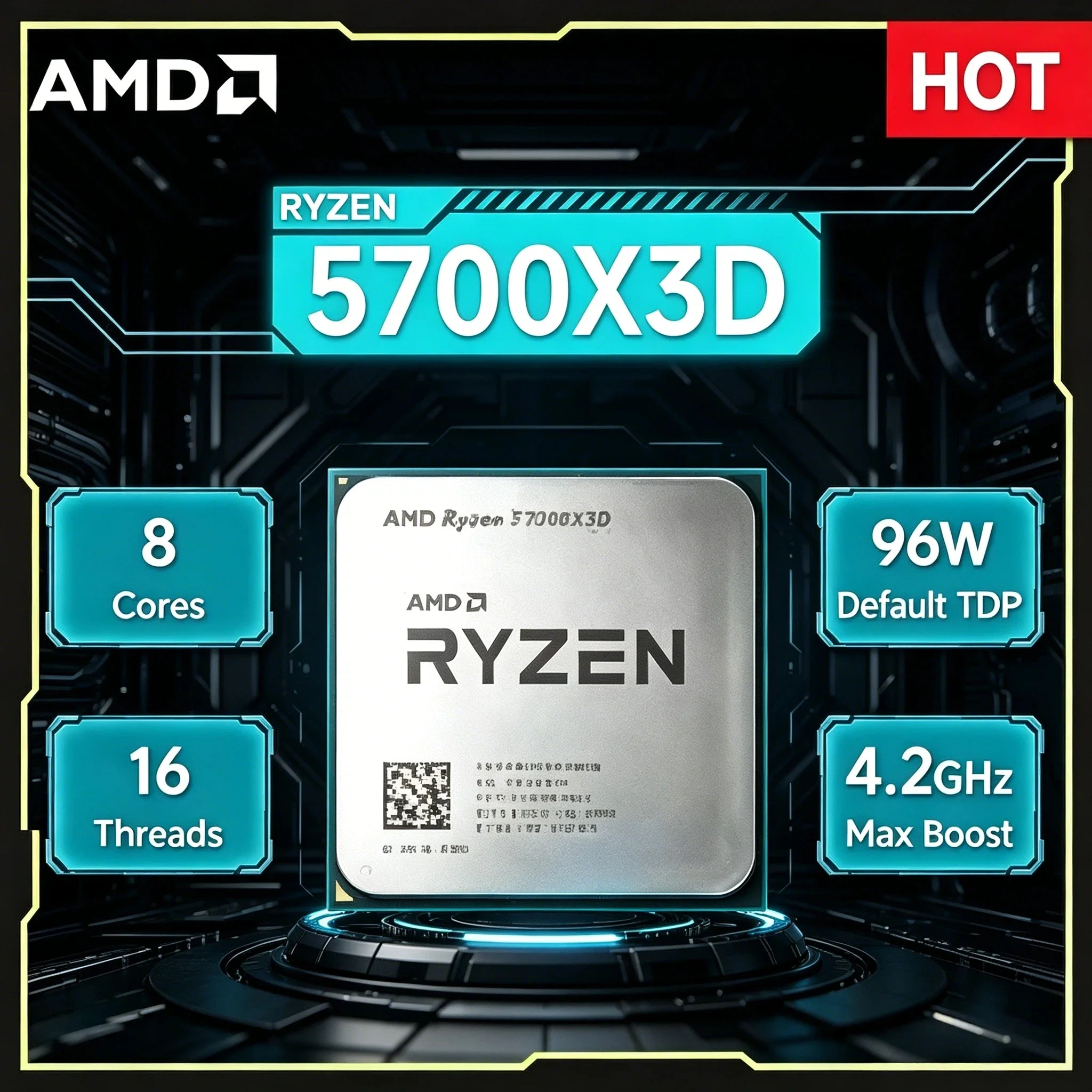 AMD Ryzen 7 5700X3D Bulk Processor 8 Cores 16 Threads 3 4.1 GHz 105W AM4 for X570 B550 DDR4 Ryzen 5000 Series Max 4K
AMD Ryzen 7 5700X3D Bulk Processor 8 Cores 16 Threads 3 4.1 GHz 105W AM4 for X570 B550 DDR4 Ryzen 5000 Series Max 4K
