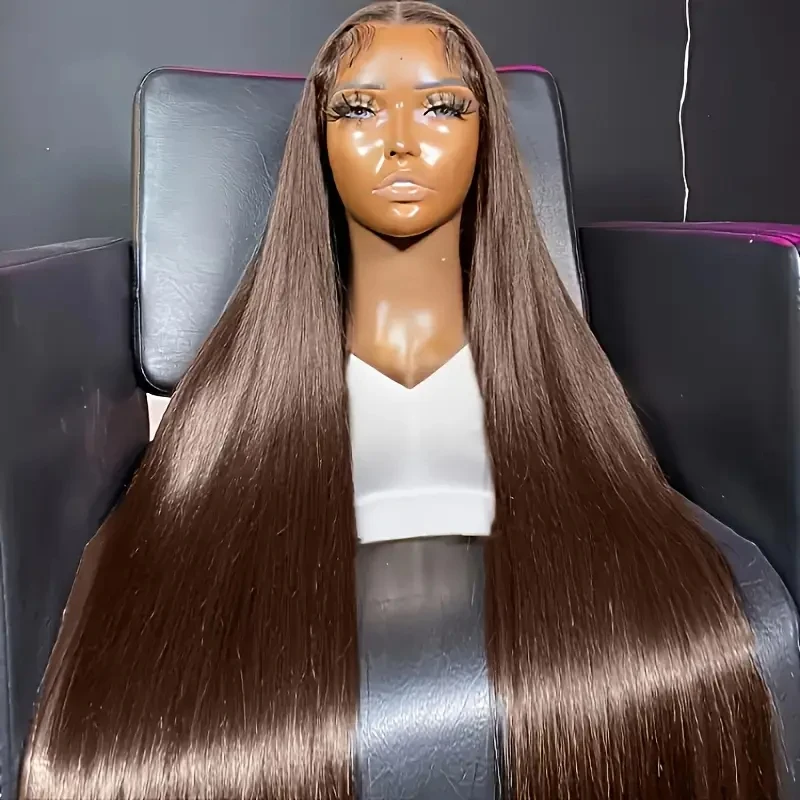 250% Silky Straight Brown Glueless Wigs Dark Brown Brazilian Virgin Human Hair HD Lace Wigs Dark Brown Straight 13x6 Lace Front Wigs With Baby Hair #2 Chocolate Brown Straight Colored Wigs For Wome Pre Plucked Pre Bleached Brown Wigs
250% Silky Straight Brown Glueless Wigs Dark Brown Brazilian Virgin Human Hair HD Lace Wigs Dark Brown Straight 13x6 Lace Front Wigs With Baby Hair #2 Chocolate Brown Straight Colored Wigs For Wome Pre Plucked Pre Bleached Brown Wigs