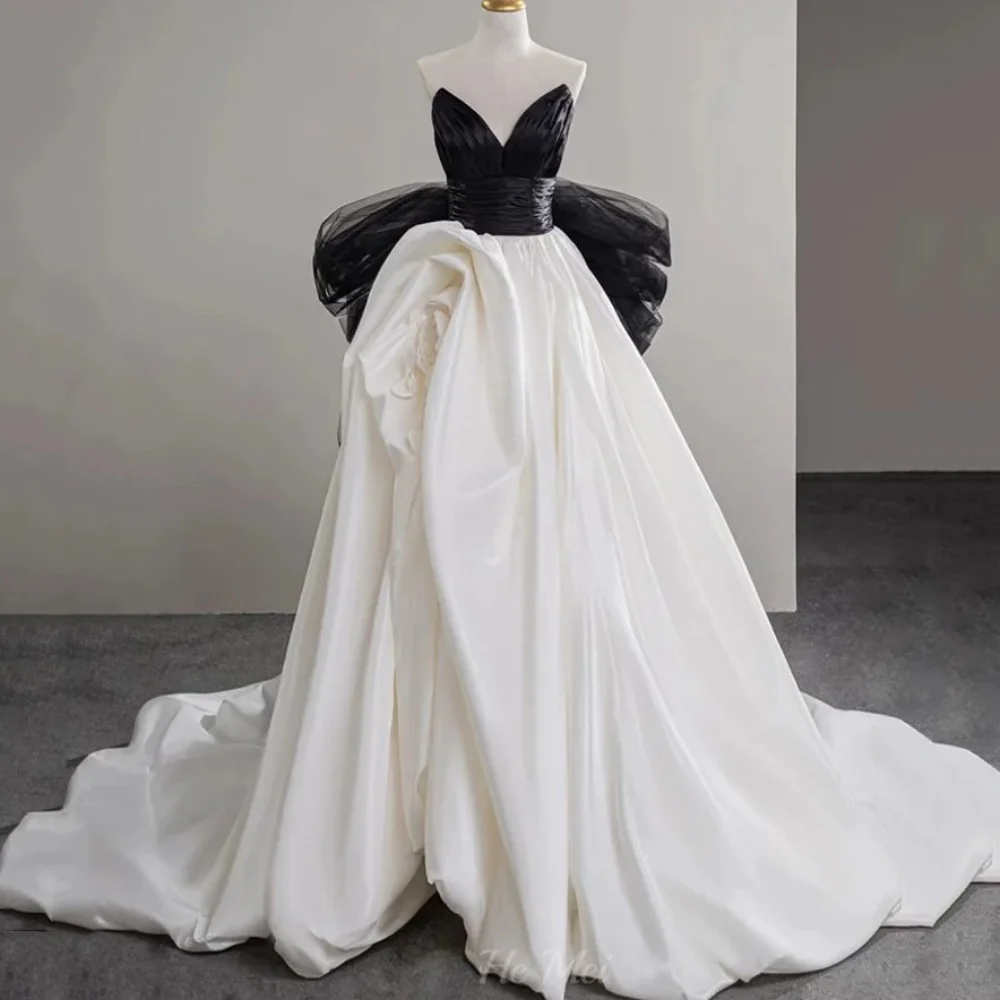 Customized Prom Dresses Modern Style A Line Party Gowns V Neck Contrast Evening Dress with Bow Vestido De Novia
Customized Prom Dresses Modern Style A Line Party Gowns V Neck Contrast Evening Dress with Bow Vestido De Novia