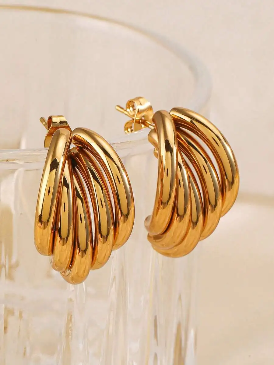 Stainless Steel Multi-Layer Hoop Earrings For Women Daily Party Festival Fashion Jewelry
Stainless Steel Multi-Layer Hoop Earrings For Women Daily Party Festival Fashion Jewelry