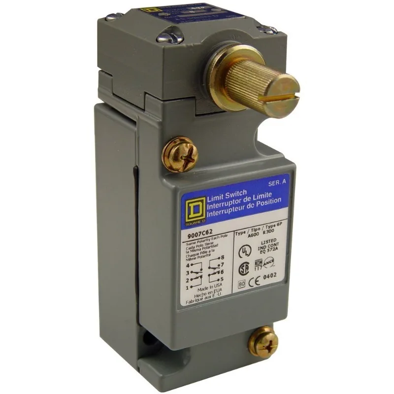 Telemecanique Sensors 9007C62B2 Heavy Duty NEMA Limit Switch, Standard Operation, 2 Pole, Std. Rotary Head, CW + CCW Operation
Telemecanique Sensors 9007C62B2 Heavy Duty NEMA Limit Switch, Standard Operation, 2 Pole, Std. Rotary Head, CW + CCW Operation
