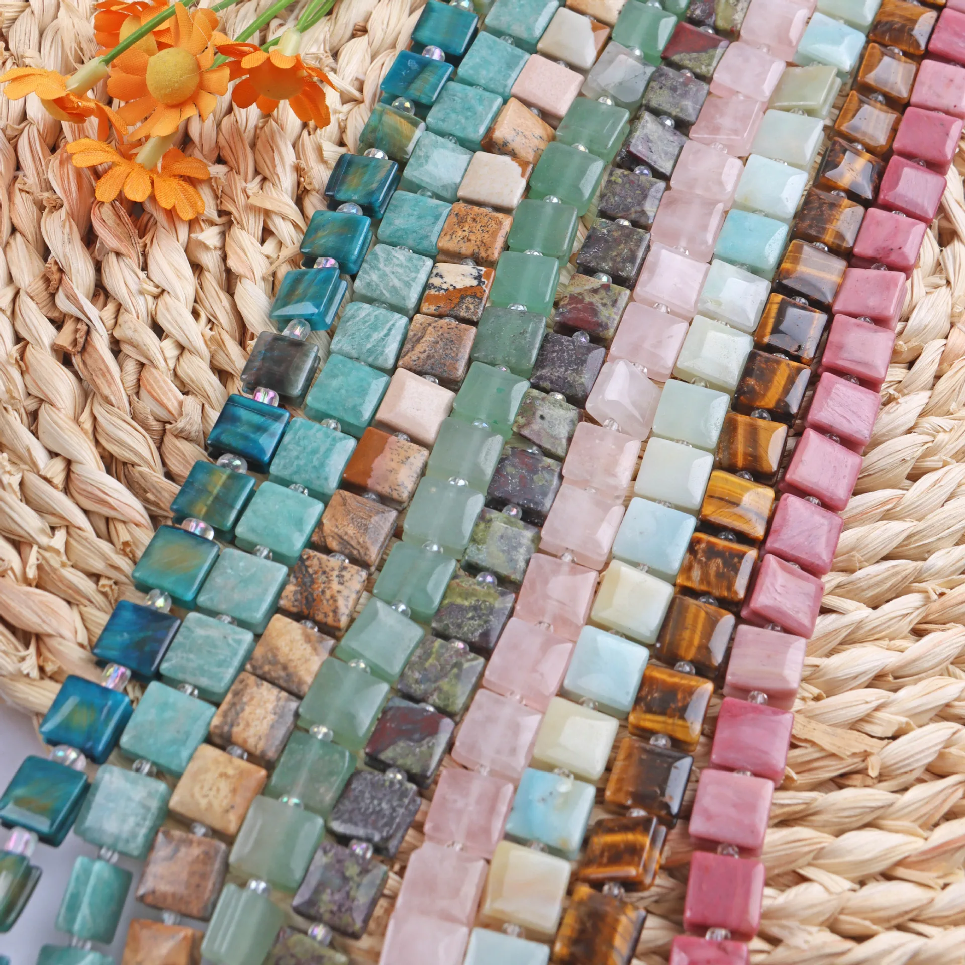 10mm Natural Mixed Gemstone Square Flat Beads Loose Spacer Beads for Jewelry Making DIY Bracelet Necklace Wholesale
10mm Natural Mixed Gemstone Square Flat Beads Loose Spacer Beads for Jewelry Making DIY Bracelet Necklace Wholesale