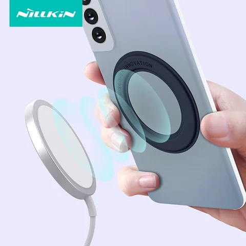 Nillkin Magnetic Cing Charging Phone Stand dla MagSafe, SnapHold Sticker, kompatybilny ze smartfonami z systemem iOS i Android, PU, 2PCS