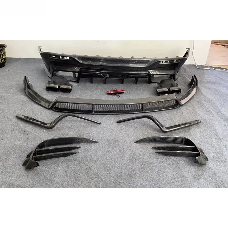 Carbon Fiber Front Lip, Rear Diffuser, Exhaust Tips & Front Air Vents for Car Body Kit
Carbon Fiber Front Lip, Rear Diffuser, Exhaust Tips & Front Air Vents for Car Body Kit