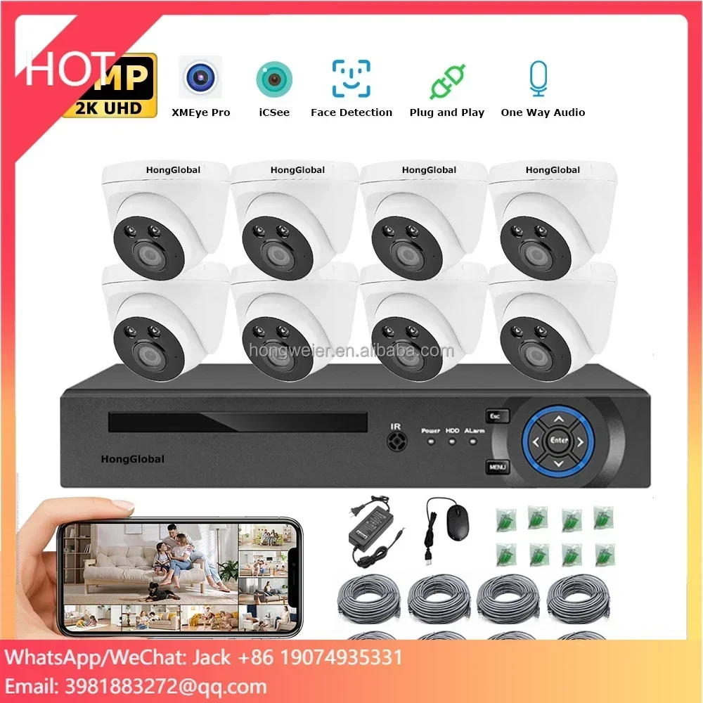HongGlobal 4MP Network Video Recorder POE Home CCTV Camera Wireless Kit Set NVR 8 Channel System Surveil Security Camera System
HongGlobal 4MP Network Video Recorder POE Home CCTV Camera Wireless Kit Set NVR 8 Channel System Surveil Security Camera System