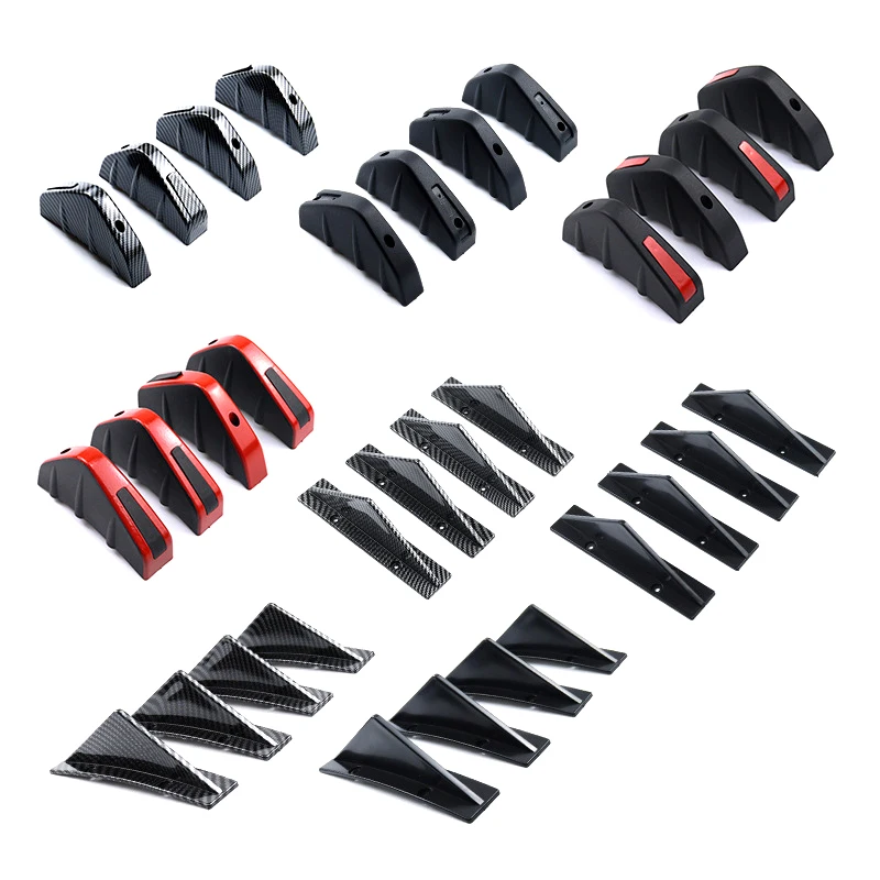 1Set Universal Car Modified Rear Bumper Diffuser Spoiler Car Rear Bumper Diffuser Spoiler Abs Anti-collision Car Accessories