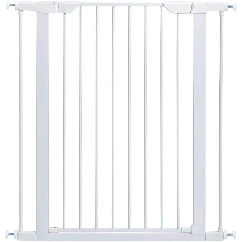 39-Inch High Walk-Thru Pressure Mounted Steel Dog Gate, Expands to 38 Inches Wide, Includes 3-inch Extensions, White
39-Inch High Walk-Thru Pressure Mounted Steel Dog Gate, Expands to 38 Inches Wide, Includes 3-inch Extensions, White