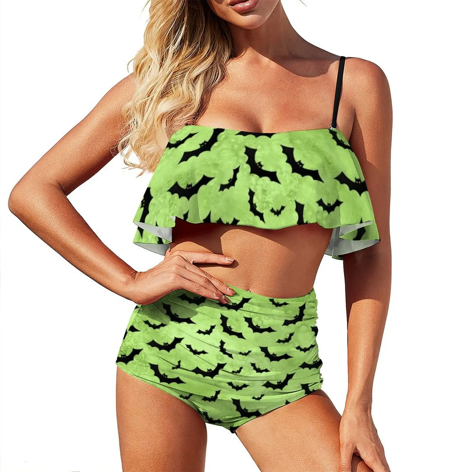 Sexy Black Bats Scattered Bikini Swimsuit Halloween Bat Print Swimwear High Waist Trend Bikinis Set High Cut Biquini
Sexy Black Bats Scattered Bikini Swimsuit Halloween Bat Print Swimwear High Waist Trend Bikinis Set High Cut Biquini