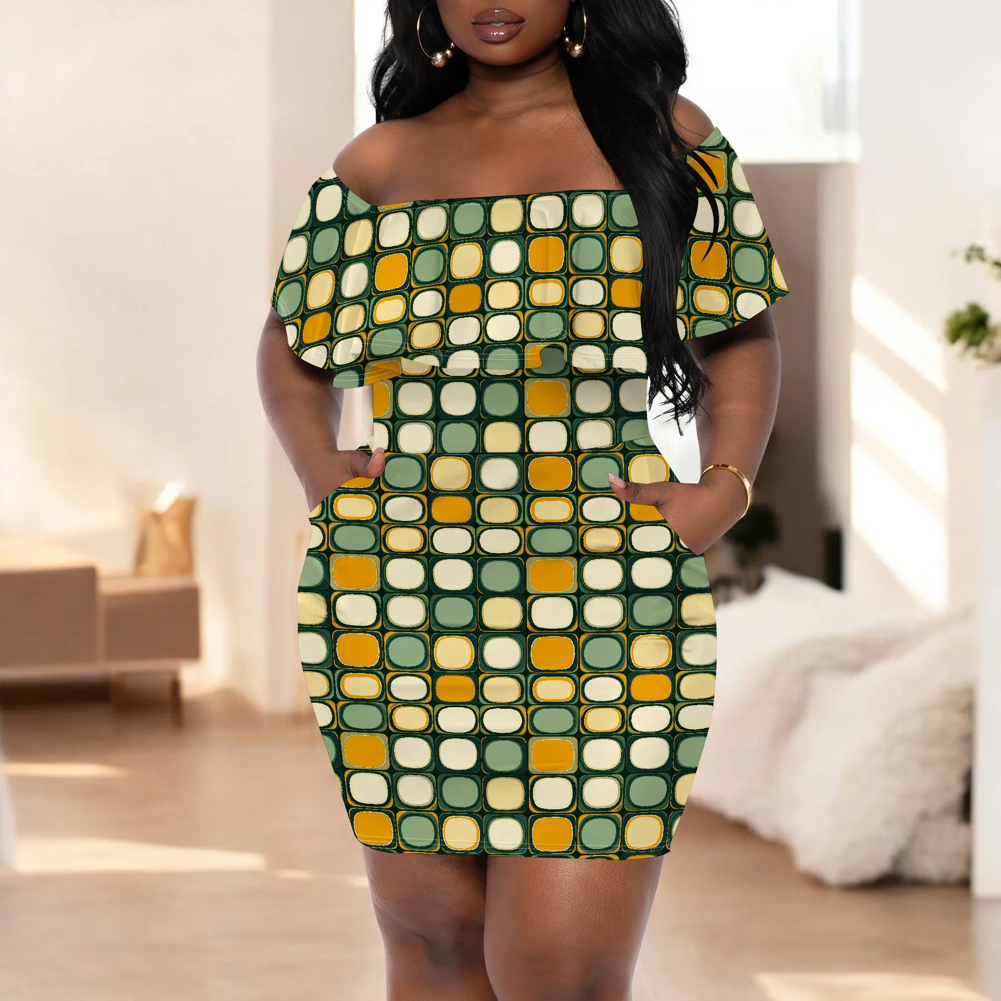 Retro Geometric Bodycon Dress S-3XL Women's Summer Off Shoulder Mini Dress Party Streetwear Outfit
Retro Geometric Bodycon Dress S-3XL Women's Summer Off Shoulder Mini Dress Party Streetwear Outfit