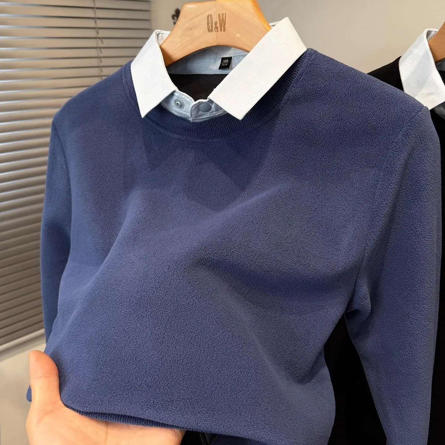 Thiened Fce Lined Mo Two-Piece Hoodie Casual Sle Men's Long Sve irt Collar Winter Warm Inner Wear for Middle-Aged
Thiened Fce Lined Mo Two-Piece Hoodie Casual Sle Men's Long Sve irt Collar Winter Warm Inner Wear for Middle-Aged