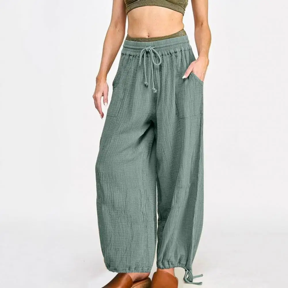 Spring New Loose Casual Straight Pants Solid Color Cotton Linen Elastic Waist Wide-Leg Pants Ladies Street Drawstring Trousers
Spring New Loose Casual Straight Pants Solid Color Cotton Linen Elastic Waist Wide-Leg Pants Ladies Street Drawstring Trousers