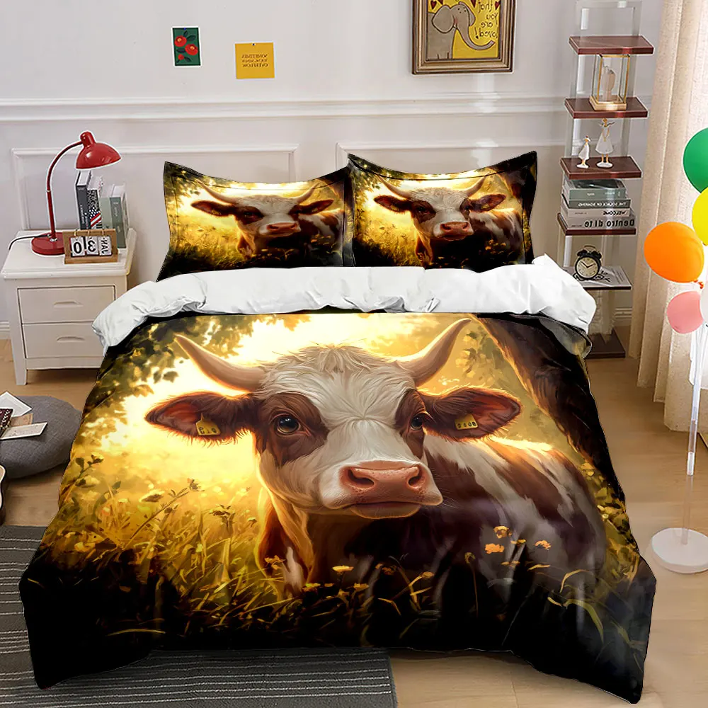 Cow in Warm Sunlight Printed Duvet Cover Set 1 Duvet Cover+2 Pillowcase Multi Size Bedroom Bedding Decor Luxury gifts
Cow in Warm Sunlight Printed Duvet Cover Set 1 Duvet Cover+2 Pillowcase Multi Size Bedroom Bedding Decor Luxury gifts