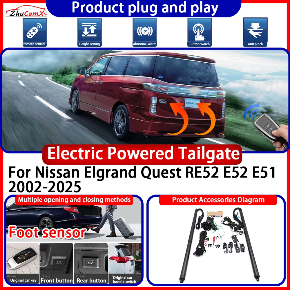 ZhuCamX Powered Tailgate for Nissan Elgrand Quest RE52 E52 E51 2002-2025 anti pinch Smart Intelligent Trunk Control Gate Lift
ZhuCamX Powered Tailgate for Nissan Elgrand Quest RE52 E52 E51 2002-2025 anti pinch Smart Intelligent Trunk Control Gate Lift