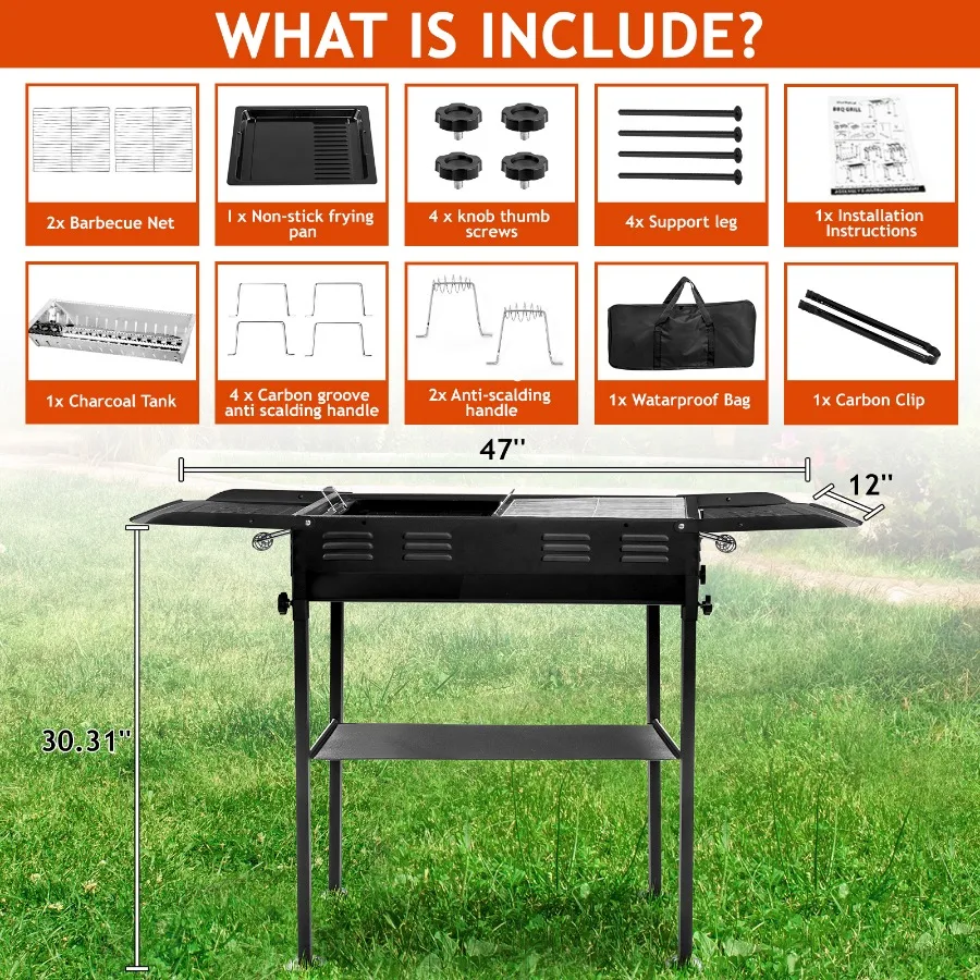 Portable Charcoal Grills for Outdoor BBQ, Foldable Kabob Barbecue Grill for Camping Hibachi BBQ Griddle Lamb Skewer in Garden B
Portable Charcoal Grills for Outdoor BBQ, Foldable Kabob Barbecue Grill for Camping Hibachi BBQ Griddle Lamb Skewer in Garden B