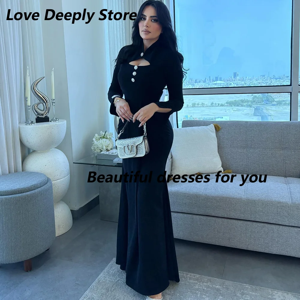 Black Formal Party Dresses for Women High Neck Long Sleeves Pearl Jersey Mermaid Evening Gown Elegant Long Prom Dress Customized
Black Formal Party Dresses for Women High Neck Long Sleeves Pearl Jersey Mermaid Evening Gown Elegant Long Prom Dress Customized