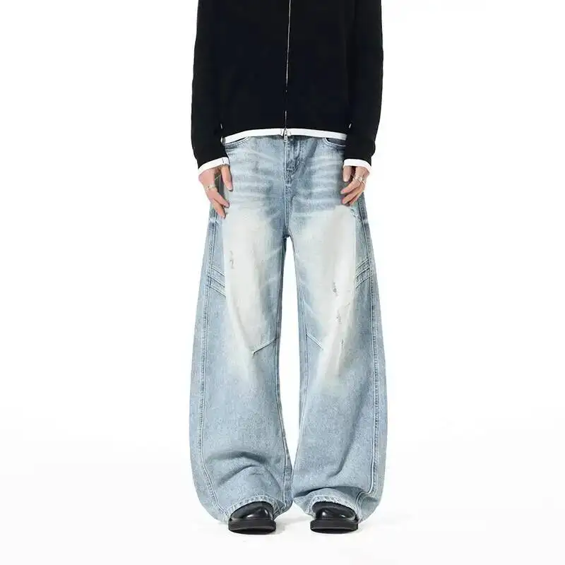 American Style Washed Distressed Boot Cut Men's Jeans Loose Cleanfit Design Wide Leg Casual Vintage Denim Pants 9X8T98
American Style Washed Distressed Boot Cut Men's Jeans Loose Cleanfit Design Wide Leg Casual Vintage Denim Pants 9X8T98