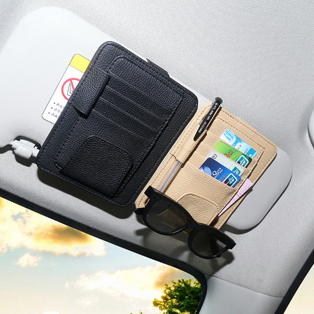 Car Sun Visor Organizer PU Storage Case Black Sunglasses Holder Wallet Clips Universal Car Accessories
Car Sun Visor Organizer PU Storage Case Black Sunglasses Holder Wallet Clips Universal Car Accessories