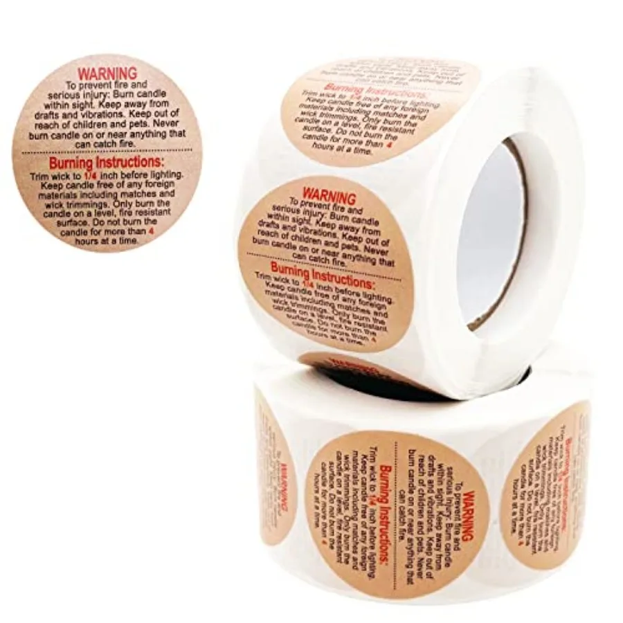 1000 Pcs Warning Labels, 1.5 Inch Safety Stickers for Candle Making DIY Jars
1000 Pcs Warning Labels, 1.5 Inch Safety Stickers for Candle Making DIY Jars