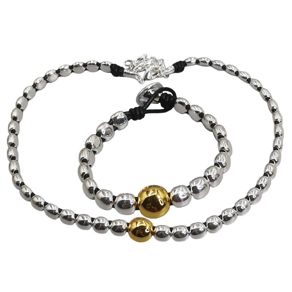 2025 autumn hot selling unique retro style gold and silver round bead bracelet necklace jewelry set holiday gift
2025 autumn hot selling unique retro style gold and silver round bead bracelet necklace jewelry set holiday gift