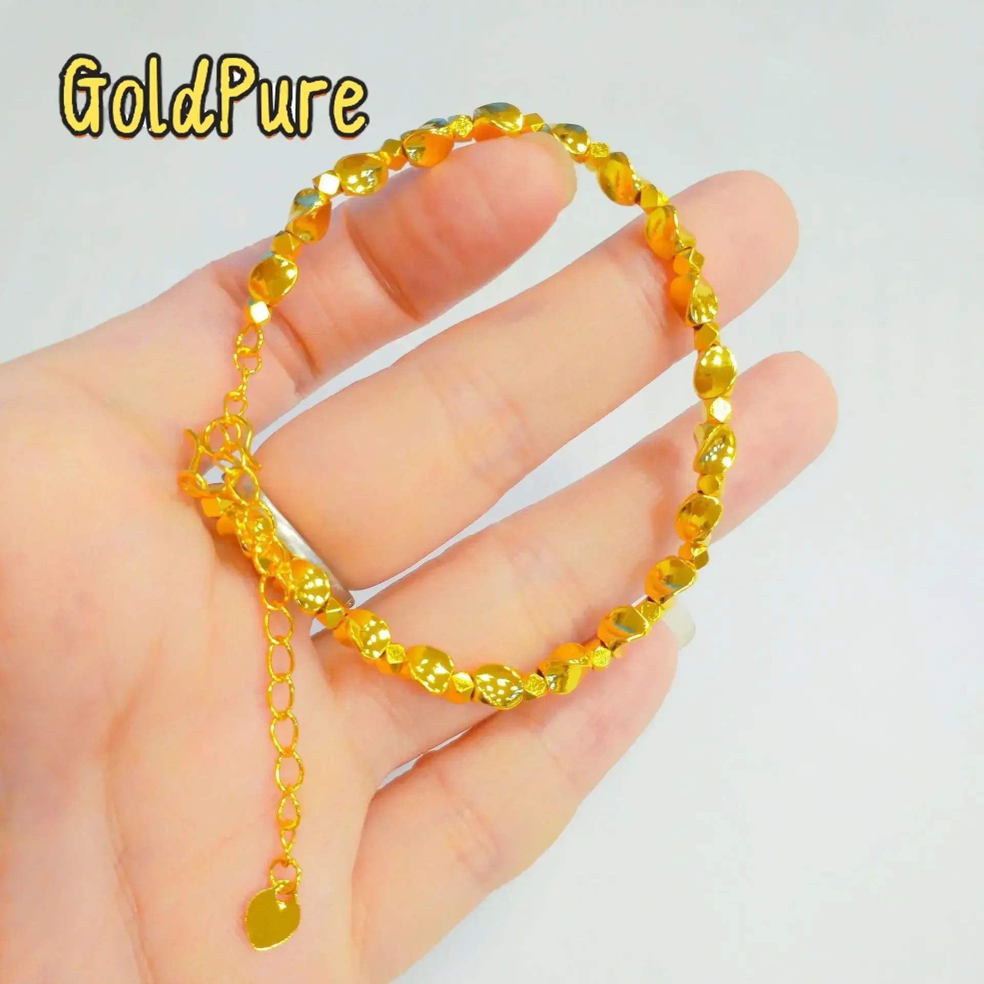 Goldpure 9999 24K Real Gold Twisted Bead Bracelet Simple Temperament Versatile Bracelet Women's Broken Couple Beads Brace
Goldpure 9999 24K Real Gold Twisted Bead Bracelet Simple Temperament Versatile Bracelet Women's Broken Couple Beads Brace