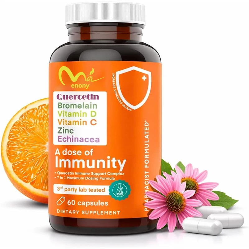 7-1 Quercetin 500mg supplement, containing zinc, vitamins C and D, Echinochloa complex immune support, 60 capsules
7-1 Quercetin 500mg supplement, containing zinc, vitamins C and D, Echinochloa complex immune support, 60 capsules