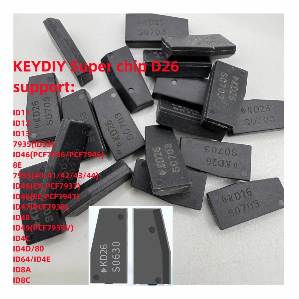 KEYDIY KD Super Chip D26 Поддержка 7935 (ID33) ID46 8E ID8A ID8C Поддержка 96-бит 48 транспондерных чипов Поддержка клона для KD X2 MAX X4
KEYDIY KD Super Chip D26 Поддержка 7935 (ID33) ID46 8E ID8A ID8C Поддержка 96-бит 48 транспондерных чипов Поддержка клона для KD X2 MAX X4
