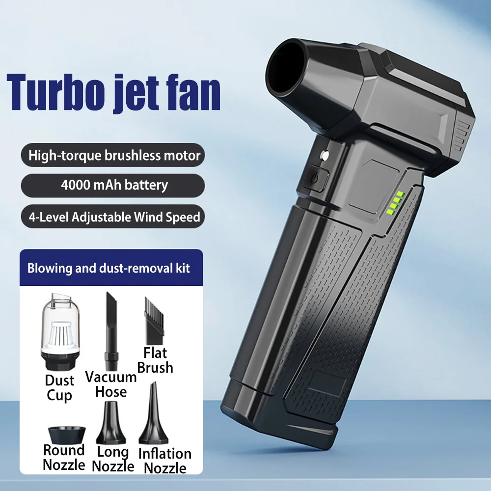 Портативный воздуходувка Violent Mini Turbo Jet Fan Ручной бесщеточный двигатель 130 000 об/мин Скорость ветра 52 м/с Промышленный канальный вентилятор Сухой воздух
Портативный воздуходувка Violent Mini Turbo Jet Fan Ручной бесщеточный двигатель 130 000 об/мин Скорость ветра 52 м/с Промышленный канальный вентилятор Сухой воздух