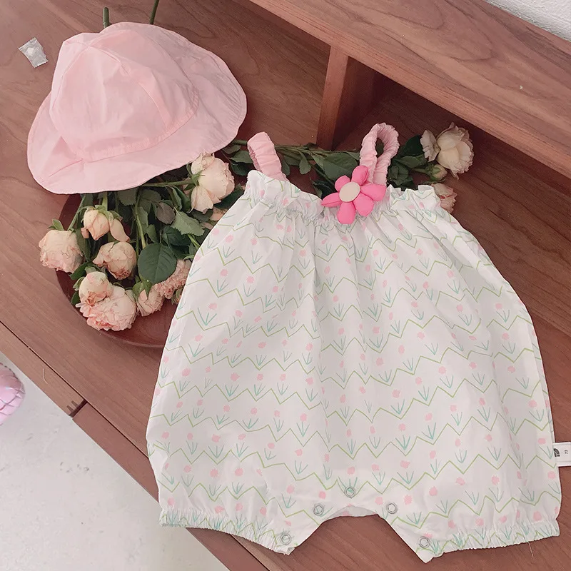 Summer Baby Girl Clothes Romper With Hat 2Pcs Sweet Flowert Print Wide Elastic Strap Infant Toddlers Jumpsuit
Summer Baby Girl Clothes Romper With Hat 2Pcs Sweet Flowert Print Wide Elastic Strap Infant Toddlers Jumpsuit