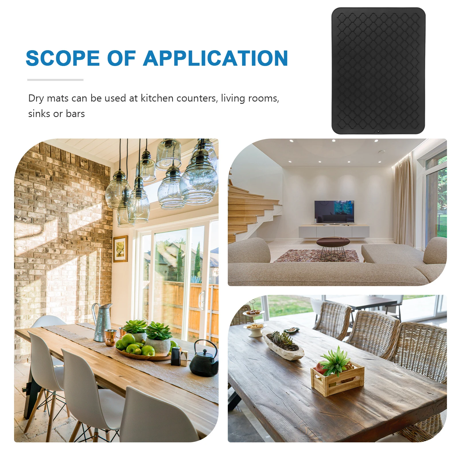 Silicone Dish Drying Mat Black Heat Insulation Non Slip Thickened Mats Countertop Bar Kitchen Absorbent Water Dry Easy Clean
Silicone Dish Drying Mat Black Heat Insulation Non Slip Thickened Mats Countertop Bar Kitchen Absorbent Water Dry Easy Clean