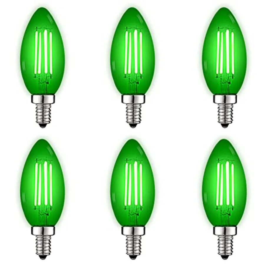 E12 LED Filament Light Bulb, 4.5W 40W Equivalent , Colo Glass Candelabra Bulb, UL Listed, E12 Base, Indoor Outdoor, Porch, Deco
E12 LED Filament Light Bulb, 4.5W 40W Equivalent , Colo Glass Candelabra Bulb, UL Listed, E12 Base, Indoor Outdoor, Porch, Deco