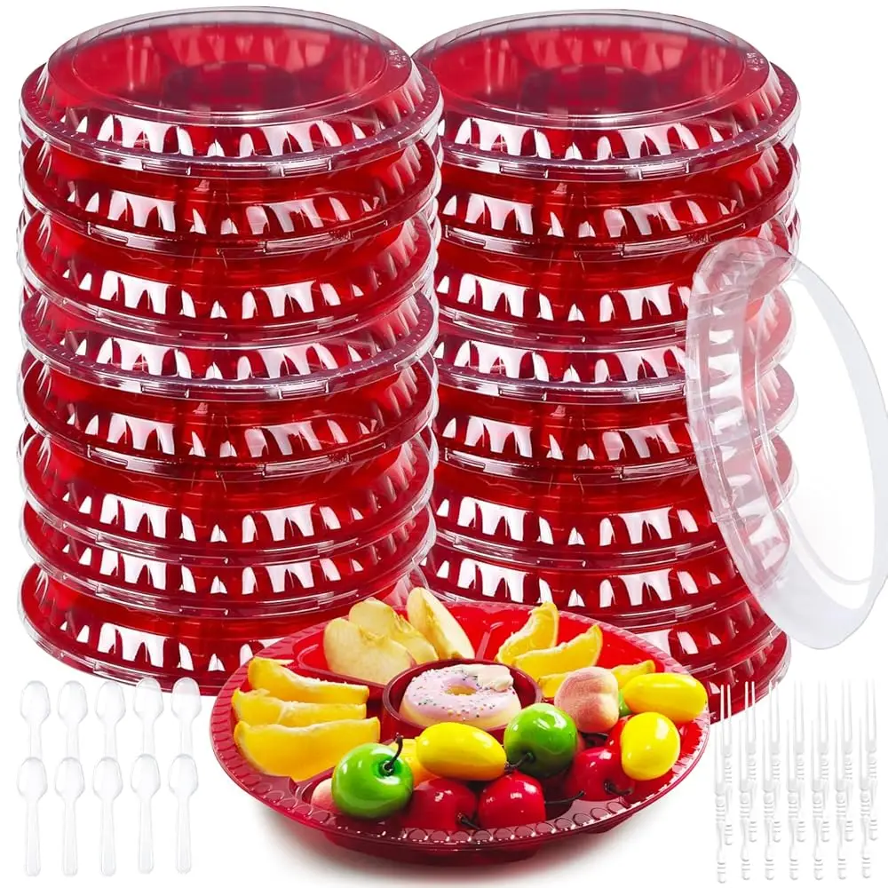 30 Pcs Plastic Appetizer Trays With Lid Veggie Tray Divided Serving Tray Platters Tray With 50 Sporks Fruit Platter Vegetable
30 Pcs Plastic Appetizer Trays With Lid Veggie Tray Divided Serving Tray Platters Tray With 50 Sporks Fruit Platter Vegetable