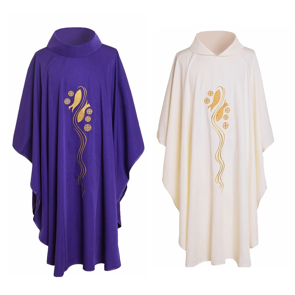 Priest Vestments Outfit Orthodox Church Chasuble Fish Embroidered Robe Clergy Clothes
Priest Vestments Outfit Orthodox Church Chasuble Fish Embroidered Robe Clergy Clothes