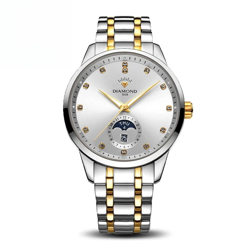 Shanghai Diamond Brand Watch Men's Mechanical Watch Large Dial Moon Phase Diamond Luminous Double Calendar Domestic Watch Men's
Shanghai Diamond Brand Watch Men's Mechanical Watch Large Dial Moon Phase Diamond Luminous Double Calendar Domestic Watch Men's