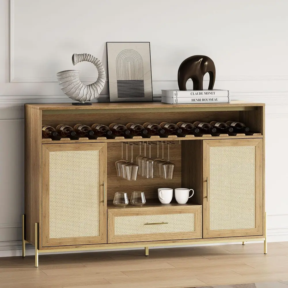 Coffee Bar Cabinet, 55 Rattan Liquor Cabinet, Boho Farmhouse Sideboard Buffet Cabinet with Storage, Accent Bar Cabinet for Livi
Coffee Bar Cabinet, 55 Rattan Liquor Cabinet, Boho Farmhouse Sideboard Buffet Cabinet with Storage, Accent Bar Cabinet for Livi