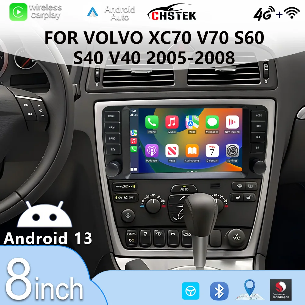 Беспроводной CarPlay CHSTEK для Volvo V40 S40 S60 V70 XC70 2005-2009, автомобильный мультимедийный плеер с Bluetooth, WiFi, 4G, навигацией, стерео и GPS
Беспроводной CarPlay CHSTEK для Volvo V40 S40 S60 V70 XC70 2005-2009, автомобильный мультимедийный плеер с Bluetooth, WiFi, 4G, навигацией, стерео и GPS