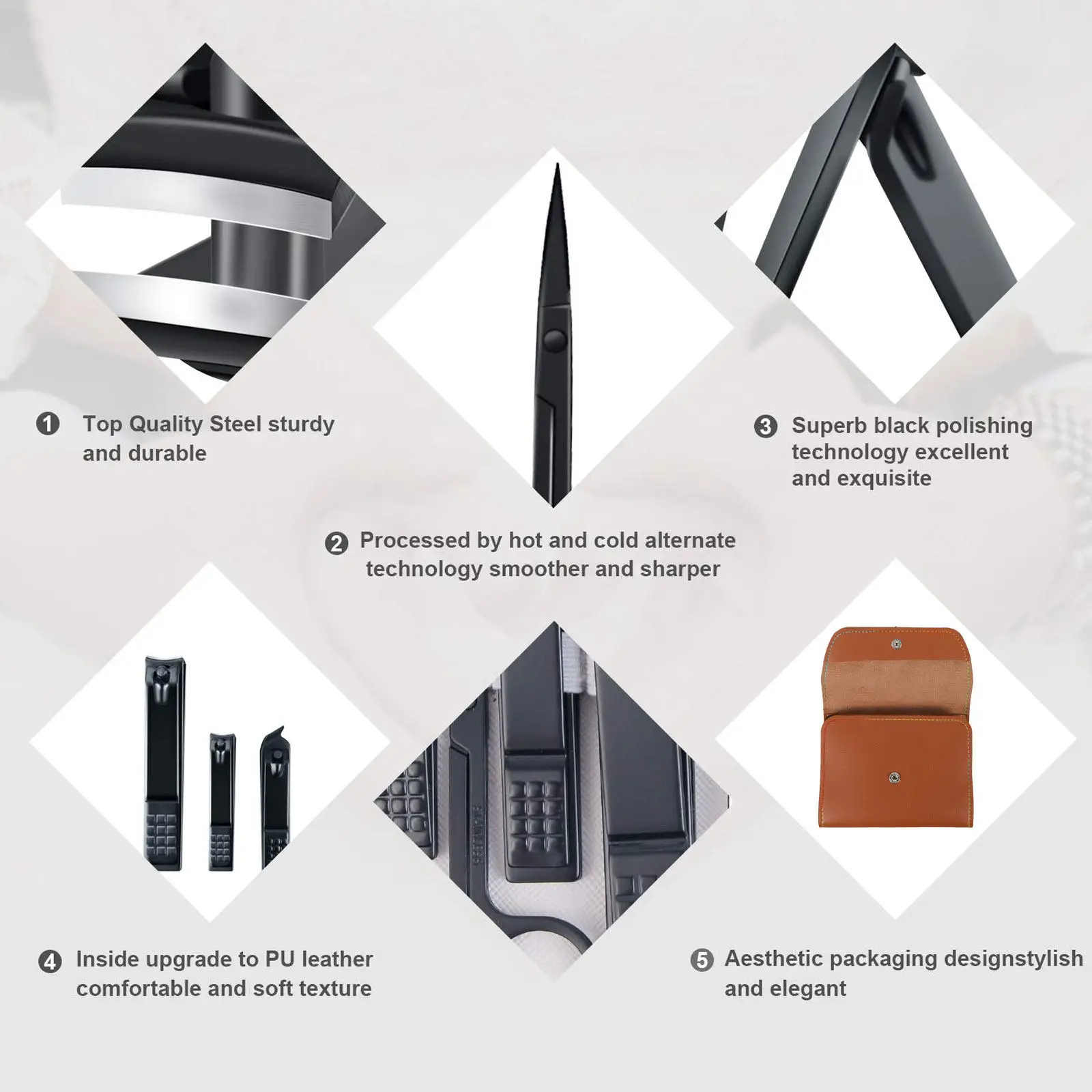 16 Pcs Nail Tools for Art Stainless Steel Clipper Pedicure Kit Fingernail Clippers Manicure Grooming Brown Toenail
16 Pcs Nail Tools for Art Stainless Steel Clipper Pedicure Kit Fingernail Clippers Manicure Grooming Brown Toenail