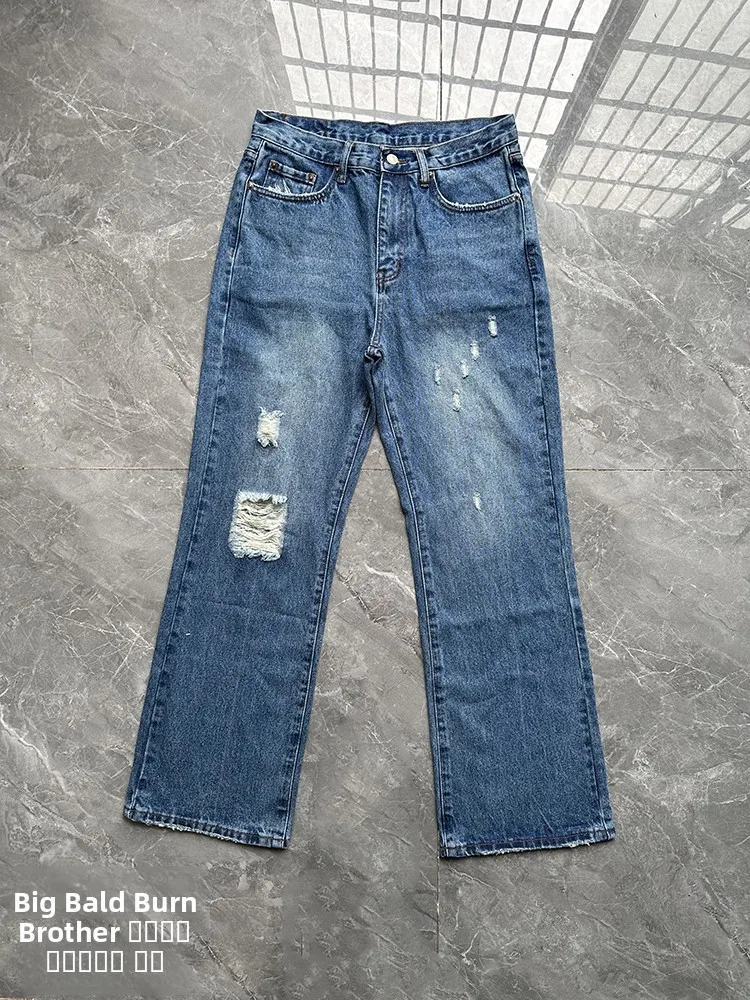 Vintage501 Loose Fit Deep Blue Faded Jeans Men's Bell Bottoms Wear Resistant Long Pants mid Waist Zipper Closure Youth Fashion
Vintage501 Loose Fit Deep Blue Faded Jeans Men's Bell Bottoms Wear Resistant Long Pants mid Waist Zipper Closure Youth Fashion