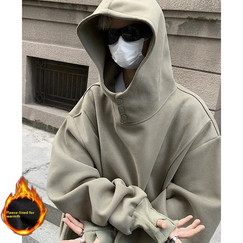 Fce Lined Hoodie Men's Autumn Winter Loose Fit Button Design Casual Comfortable Cotton Sweatirt Trendy Street Sle
Fce Lined Hoodie Men's Autumn Winter Loose Fit Button Design Casual Comfortable Cotton Sweatirt Trendy Street Sle