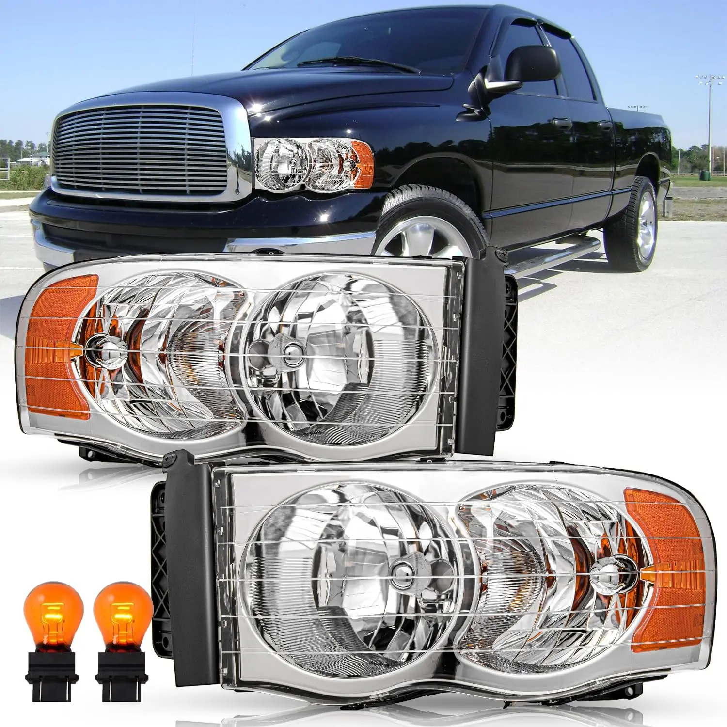 Комплект фар в сборе для Dodge Ram 1500 2500 3500 02-05 Pickup, сменная галогенная фара со стороны водителя и пассажира, сигнал L
Комплект фар в сборе для Dodge Ram 1500 2500 3500 02-05 Pickup, сменная галогенная фара со стороны водителя и пассажира, сигнал L