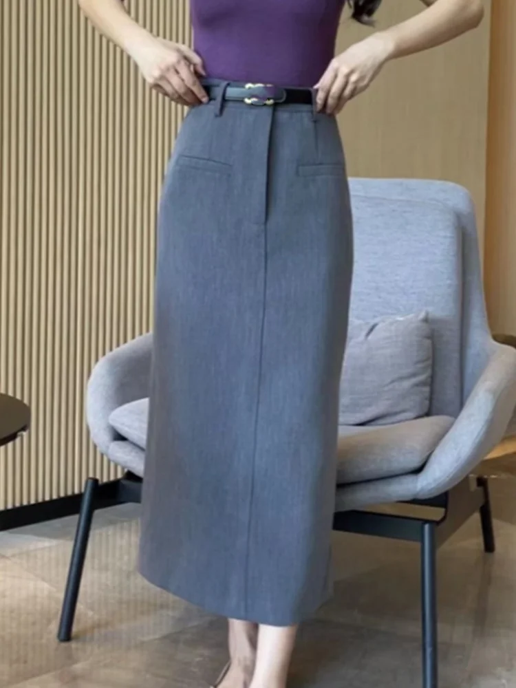 Gray Suit Style High Waist Slimming Wrap Bodycon Asymmetrical Skirt for Women Summer New Design Commute A-Line Skirt
Gray Suit Style High Waist Slimming Wrap Bodycon Asymmetrical Skirt for Women Summer New Design Commute A-Line Skirt