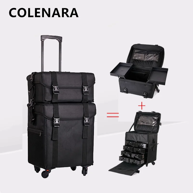 COLENARA Detachable Cosmetic Case Oxford Cloth 2-in-1 Large Capacity Beauty Nail Toolbox Makeup Bag Women's with Wheel Luggage
COLENARA Detachable Cosmetic Case Oxford Cloth 2-in-1 Large Capacity Beauty Nail Toolbox Makeup Bag Women's with Wheel Luggage
