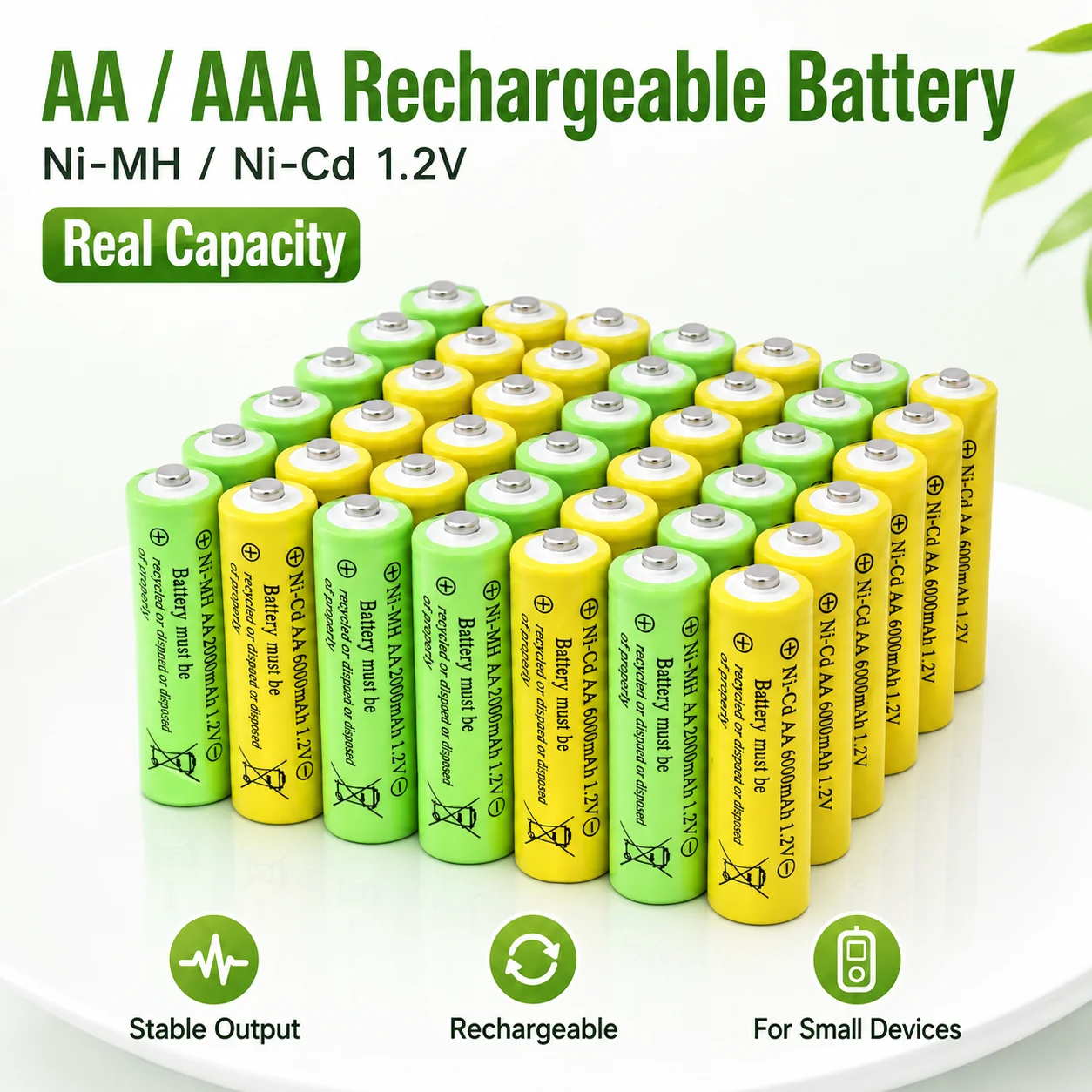 Bulk Sale 1.2Volt AA Nickel Hydrogen Rechargeable Batteries Durable Power For Household Toys Remote Controller
Bulk Sale 1.2Volt AA Nickel Hydrogen Rechargeable Batteries Durable Power For Household Toys Remote Controller