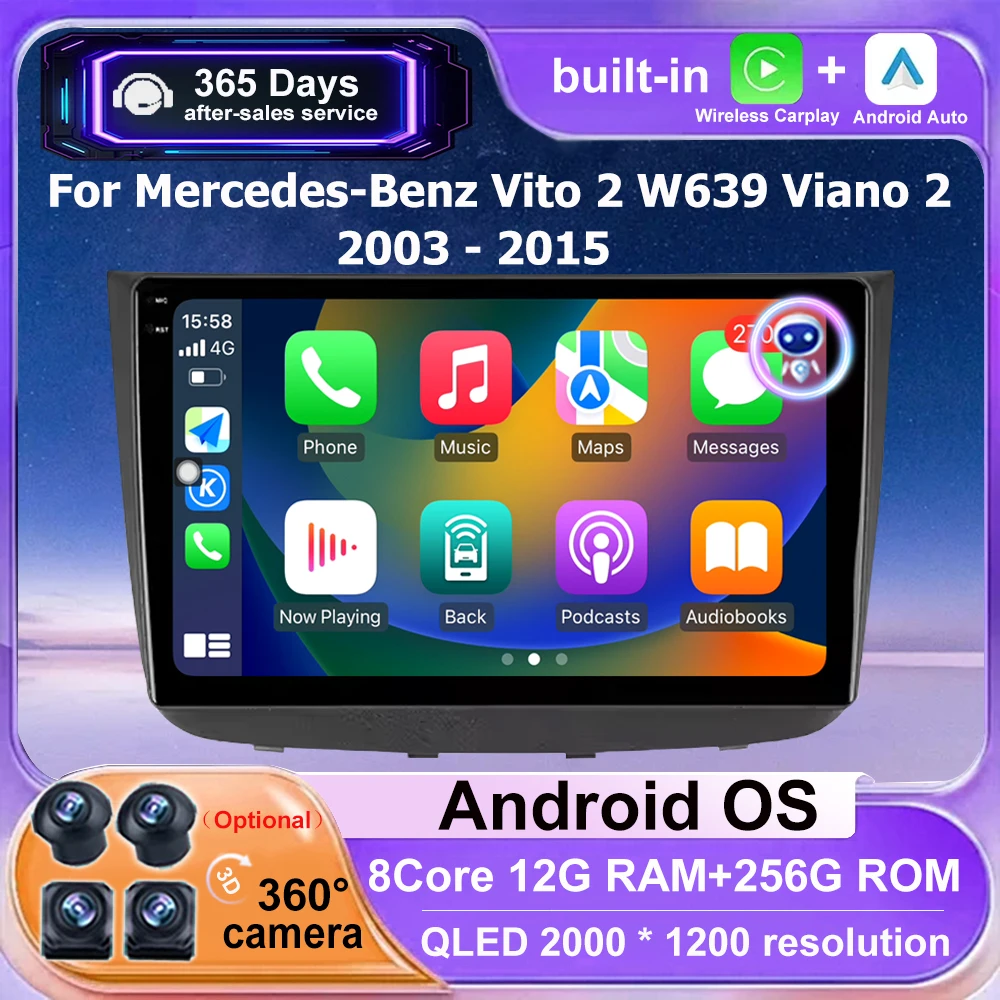 Автомагнитола Android 16 с CarPlay для Mercedes-Benz Vito 2 W639 Viano 2 2003-2015, мультимедийный плеер, GPS-навигация, Bluetooth, 4G, Wi-Fi
Автомагнитола Android 16 с CarPlay для Mercedes-Benz Vito 2 W639 Viano 2 2003-2015, мультимедийный плеер, GPS-навигация, Bluetooth, 4G, Wi-Fi