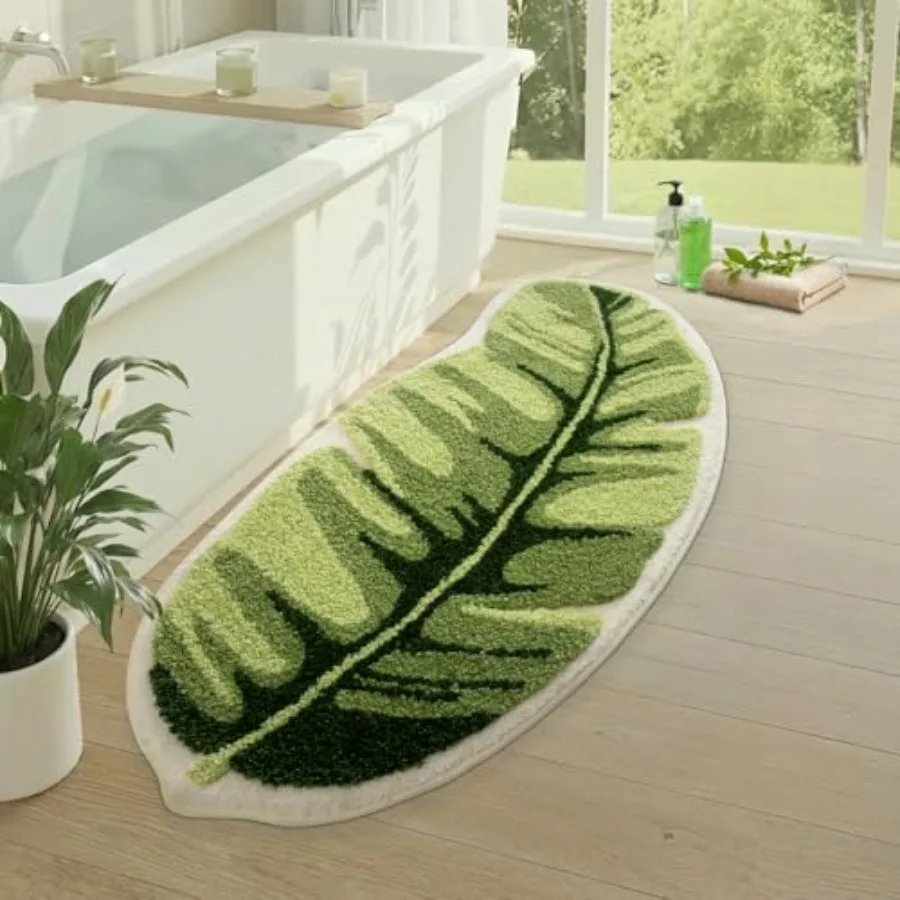 Cute Bathroom Rugs with Green Leaf Plant, Soft, Fluffy, Plush, Absorbent, Quick Dry, Non Slip, Machine Washable for Shower Floo
Cute Bathroom Rugs with Green Leaf Plant, Soft, Fluffy, Plush, Absorbent, Quick Dry, Non Slip, Machine Washable for Shower Floo