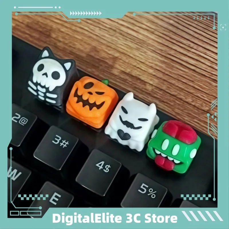 Оригинальный полимерный колпачок с тыквой на Хэллоуин, милый призрак, 3D механическая клавиатура, одинарный колпачок, настраиваемые аксессуары для компьютерных игр 
Оригинальный полимерный колпачок с тыквой на Хэллоуин, милый призрак, 3D механическая клавиатура, одинарный колпачок, настраиваемые аксессуары для компьютерных игр
