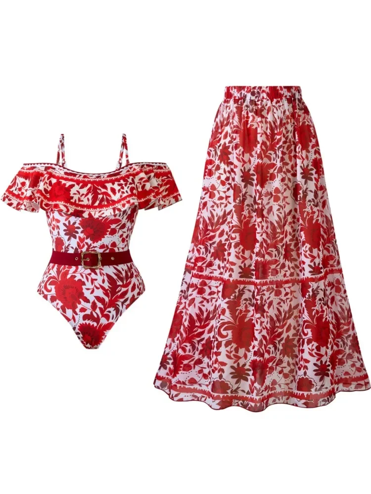 Retro Bikini Printed Fashion Two Piece Swimsuit And Cover Up With Skirt Tight Women's Bandage Summer Beach Luxury Elegant 2025
Retro Bikini Printed Fashion Two Piece Swimsuit And Cover Up With Skirt Tight Women's Bandage Summer Beach Luxury Elegant 2025