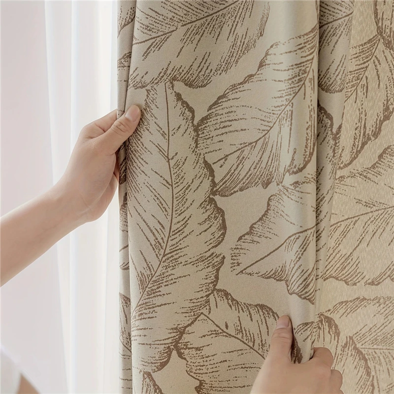 American Pastoral Style Leaves Printed Beige-Brown Blackout Curtain Rod and Hook For Living Room Bedroom Modern Home Decoration
American Pastoral Style Leaves Printed Beige-Brown Blackout Curtain Rod and Hook For Living Room Bedroom Modern Home Decoration