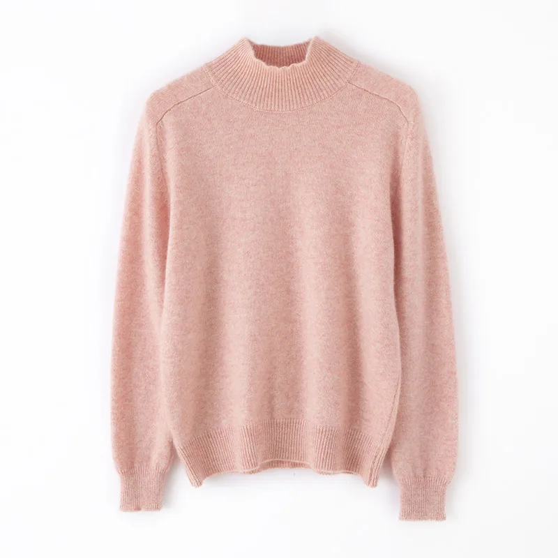 Autumn Winter Basic Women's 100% Cashmere Sweater Mock Neck Pullovers Soft Warm Knitwear Solid Basic Casual Clothing Tops
Autumn Winter Basic Women's 100% Cashmere Sweater Mock Neck Pullovers Soft Warm Knitwear Solid Basic Casual Clothing Tops